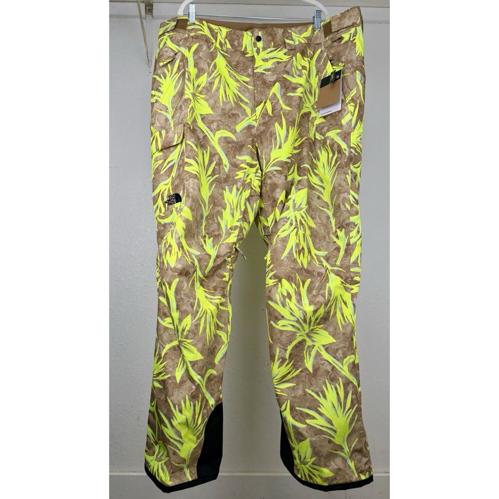 The North Face Mens Freedom Snow Pant Size XXL 2XL Regular Neon Paintbrush NWT